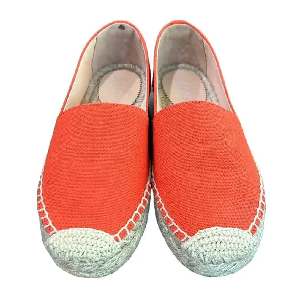 J.Crew thicker braid canvas classic espadrille vivid flame women’s size 6.5
